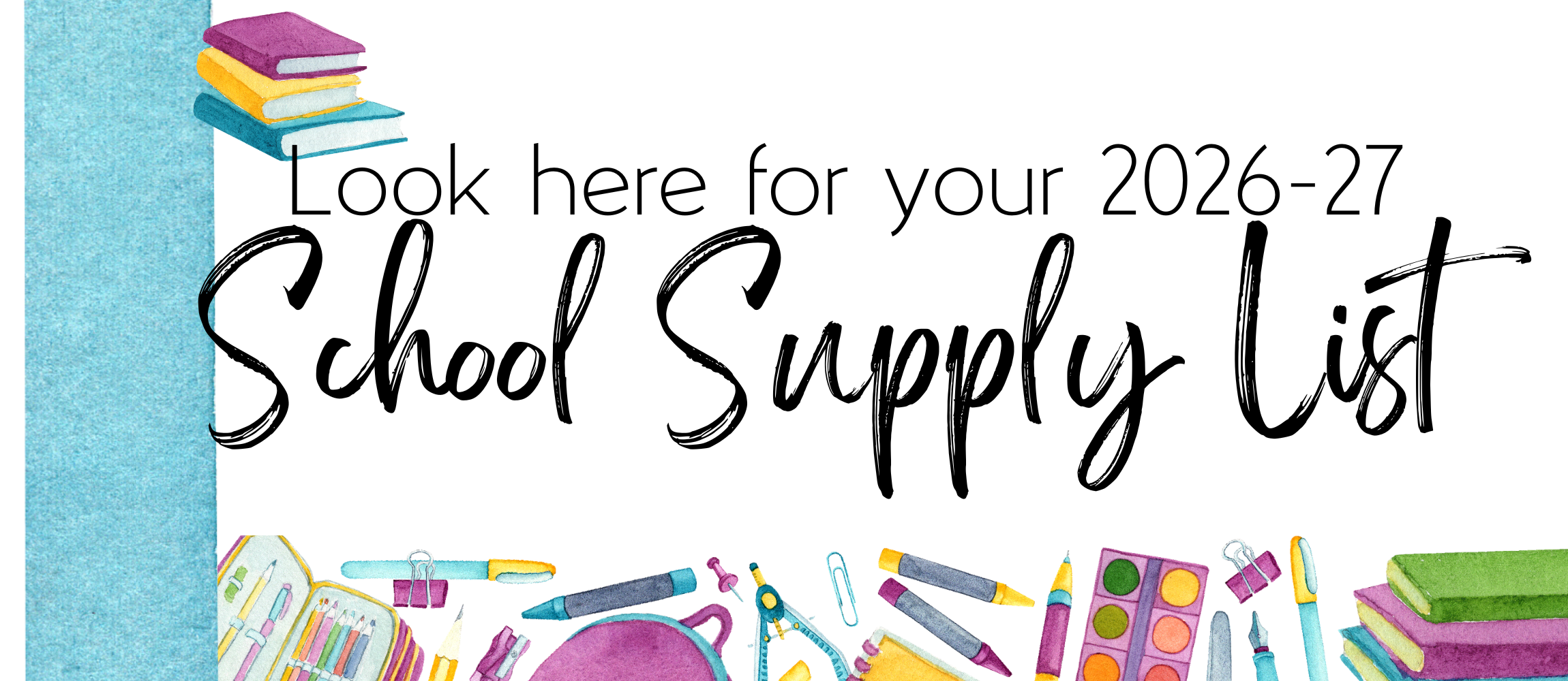 School Supply List Banner 26-27