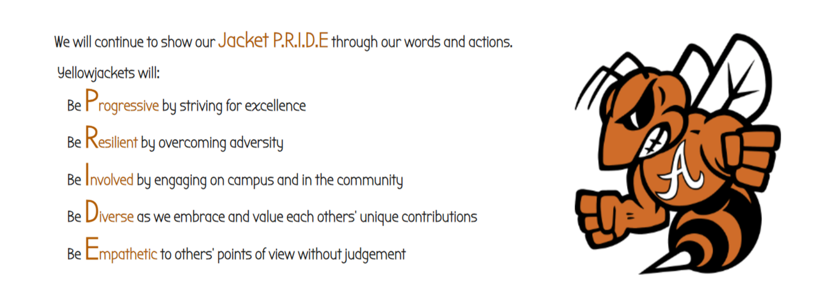 This is an image that shows what our Jacket Pride is all about.
