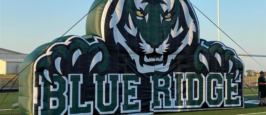 blue ridge blow up tiger on field