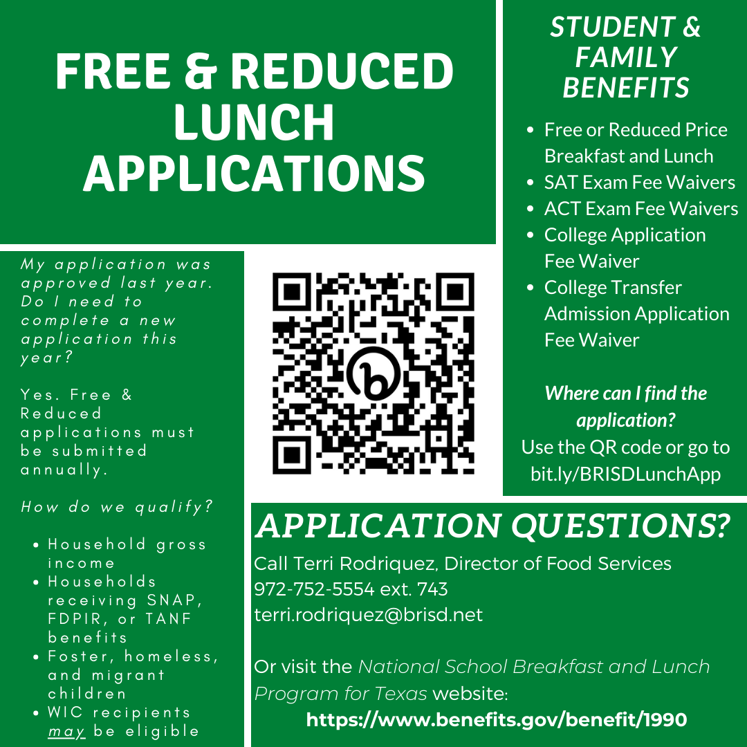 free and reduced lunch applications