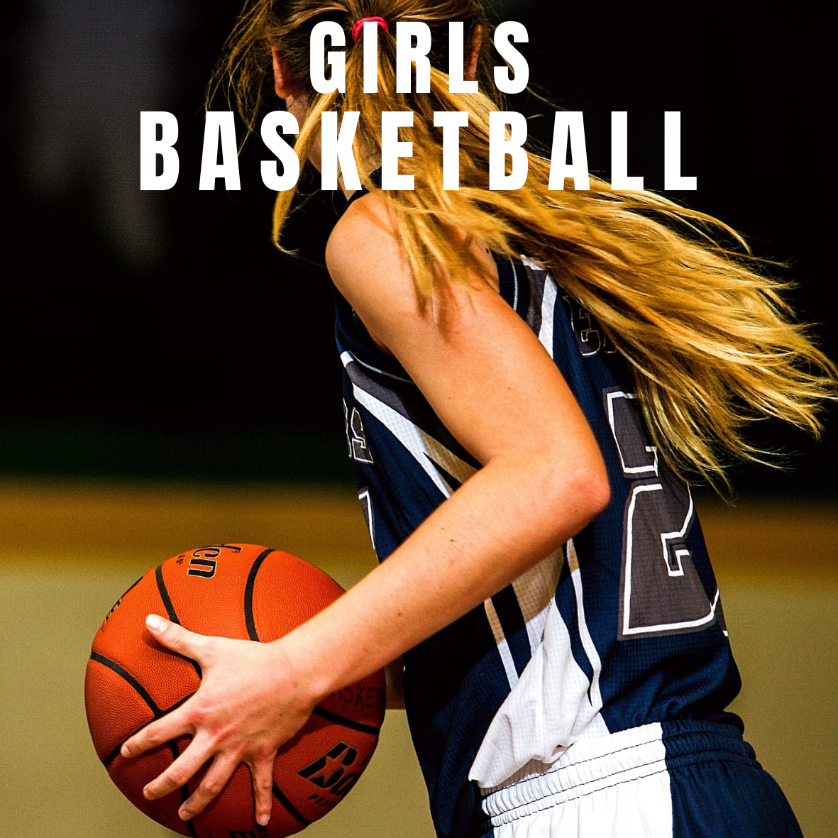 girl with long hair holding basketball