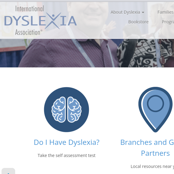 International Dyslexia Association home page banner