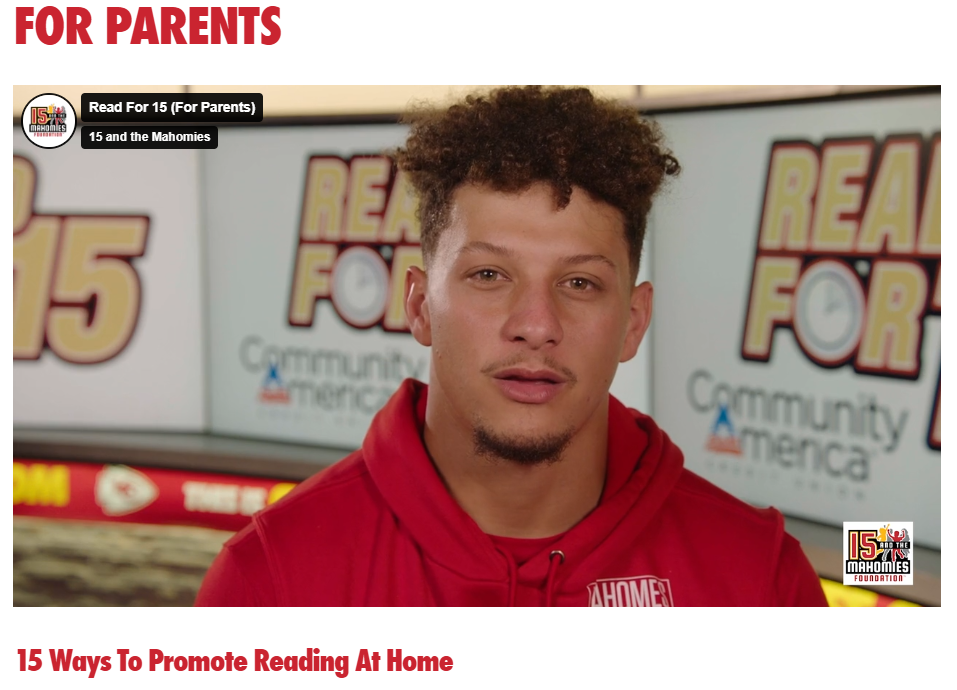 Screenshot of 15 and the Mahomies Read for 15 program website