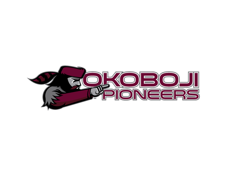 Okoboji Schools wordmark with pirate