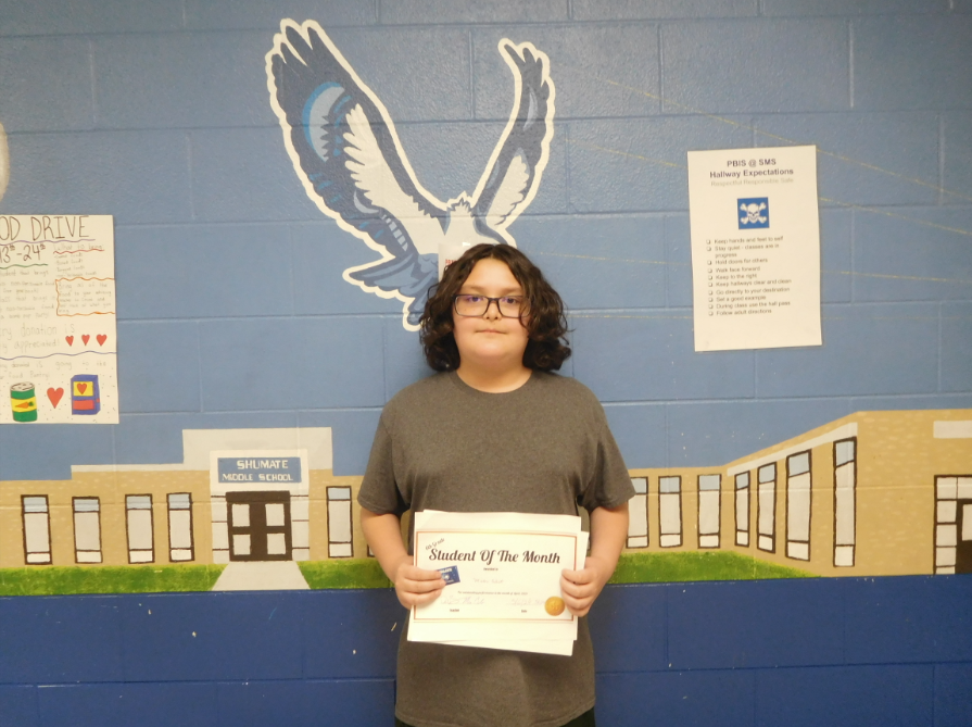 6th Grade Student of the Month for April