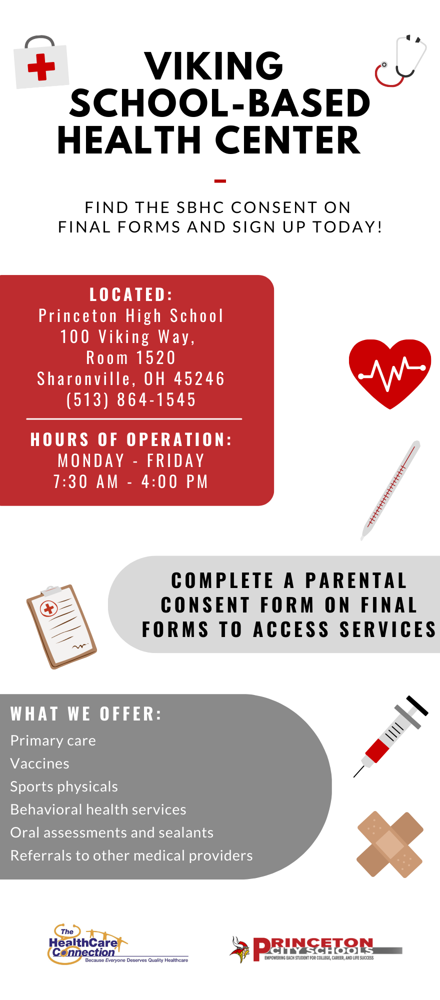 Viking School Based Health Center InfoGraphic