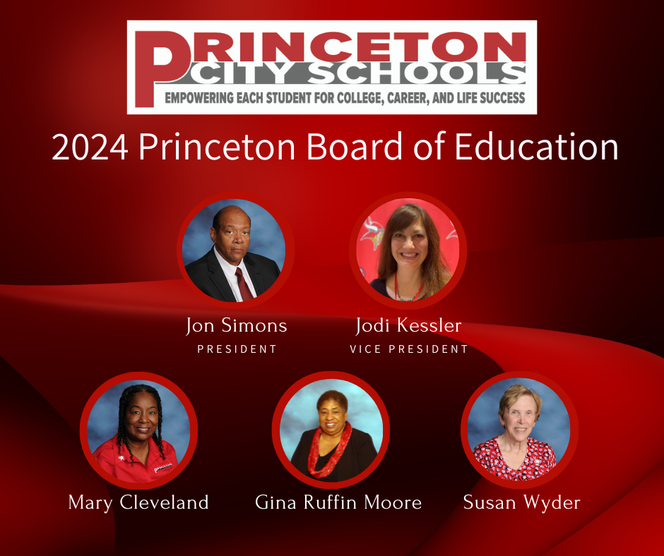 Head shot photos of the Princeton School Board Members