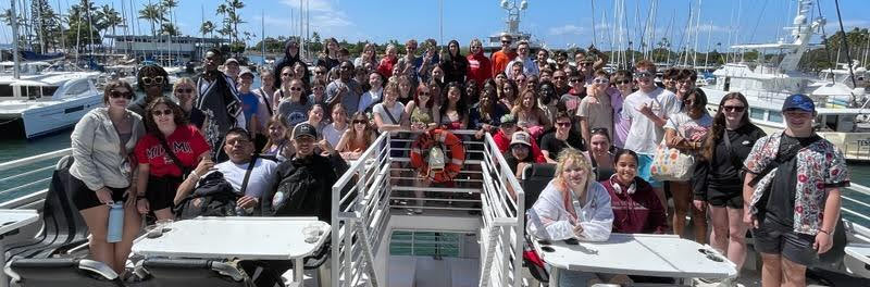photo of students on ship