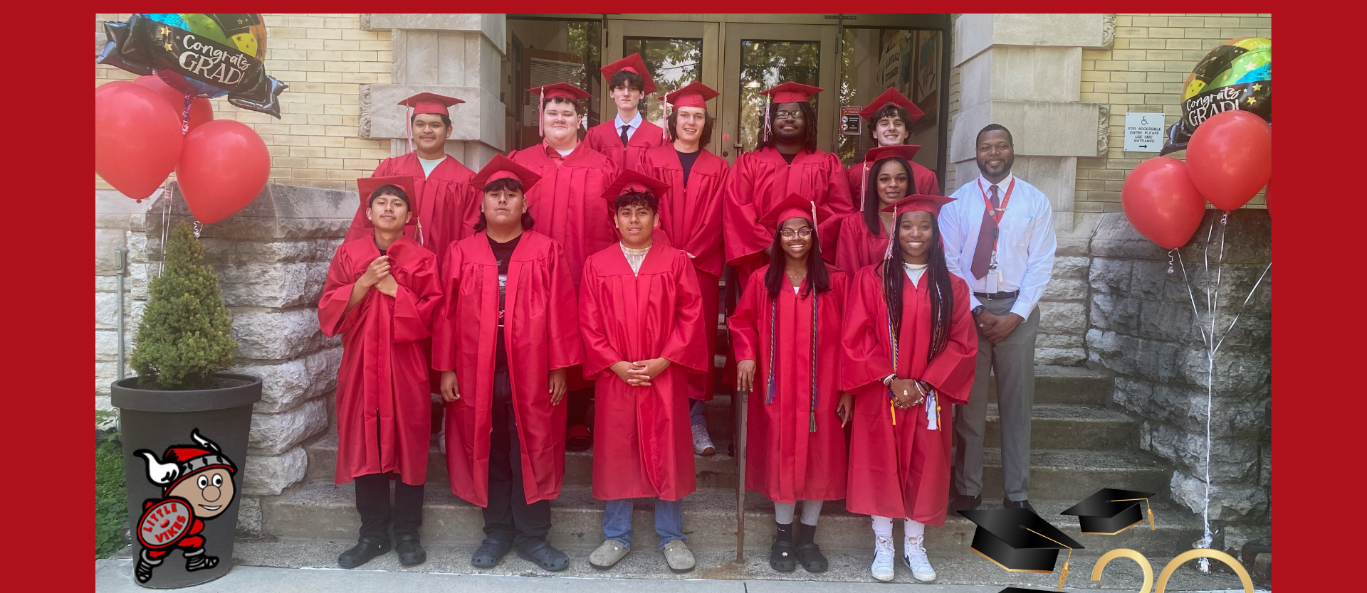 Graduation walks at each elementary, class of 2024 students in cap and gown from Glendale Elementary