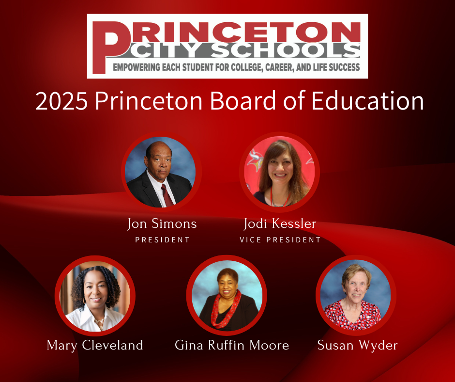 Head shot photos of the Princeton School Board Members 2025