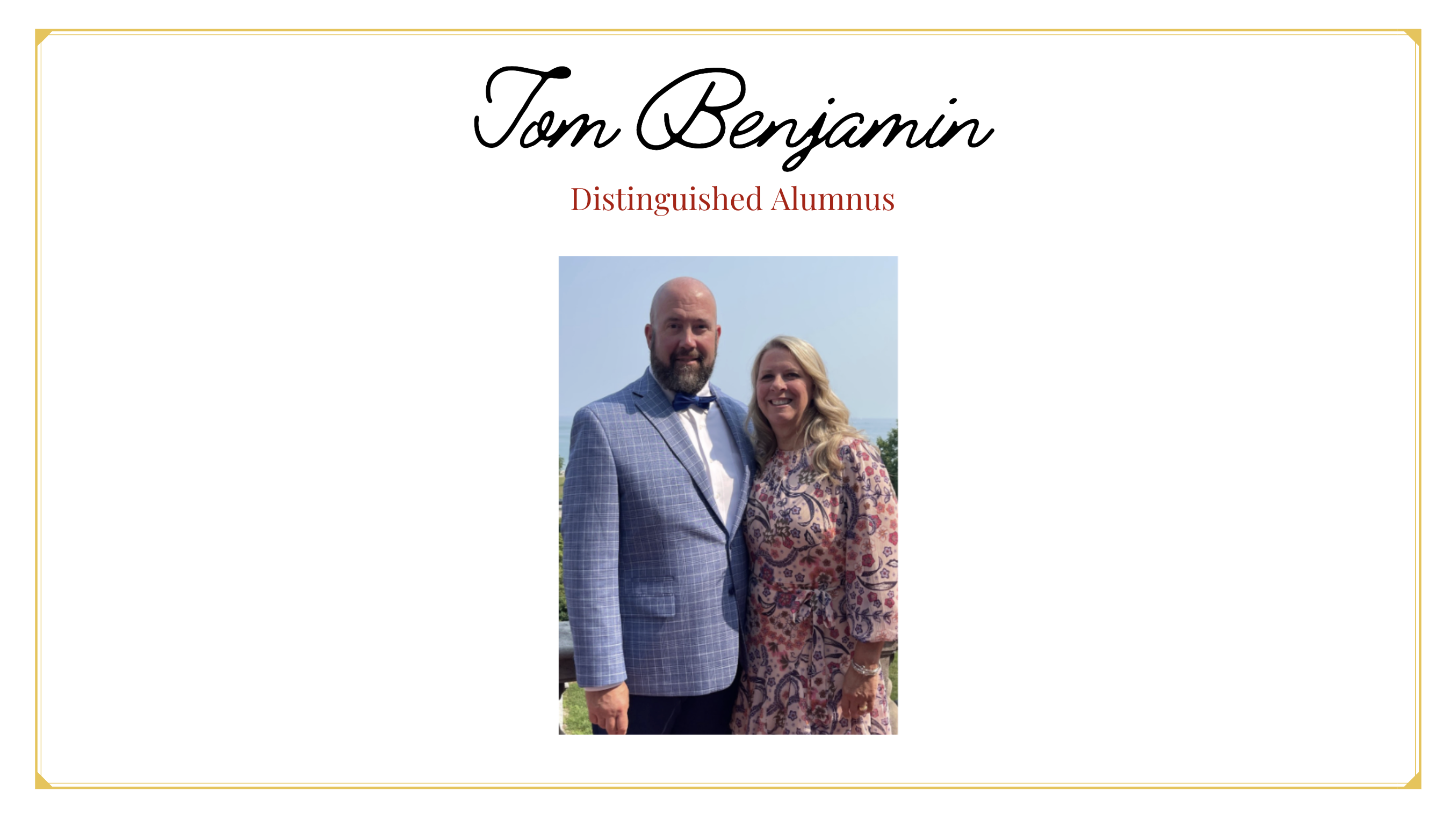 Tom Benjamin and wife Karin