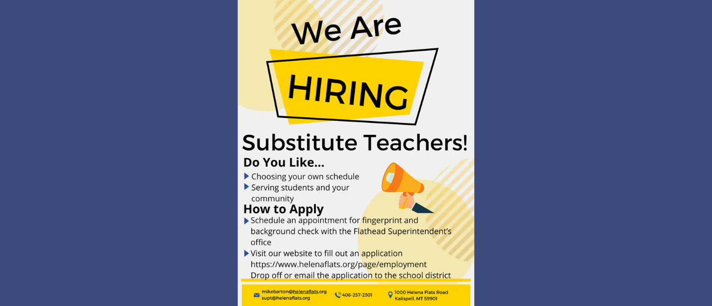 We are hiring substitute teachers!