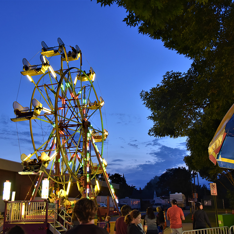 ferris wheel with lights at night