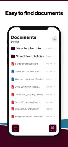 Easy to find documents Documents ESTATE ReGIOSTETO School Board Policies School zones Mad draft 2 .. FRaDo 2019-20 Soirish