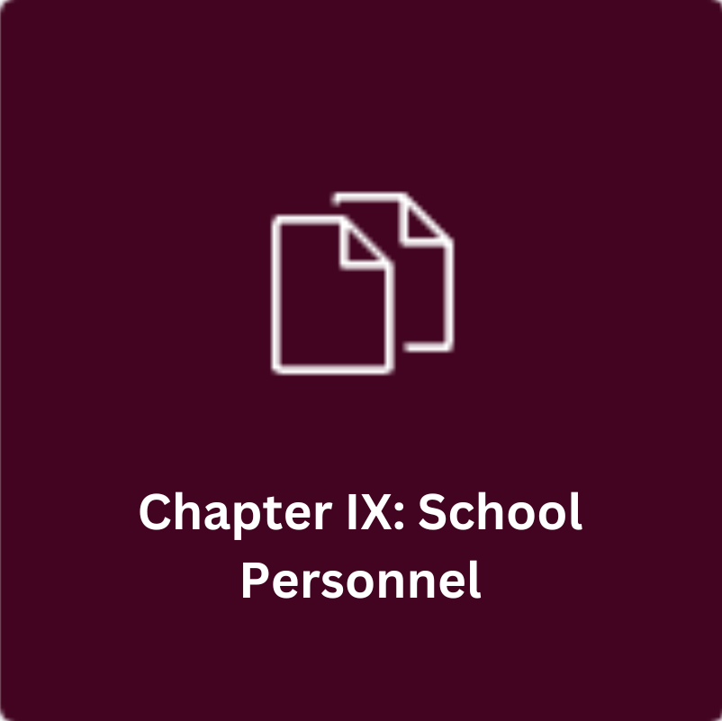 Chapter IX: School Personnel