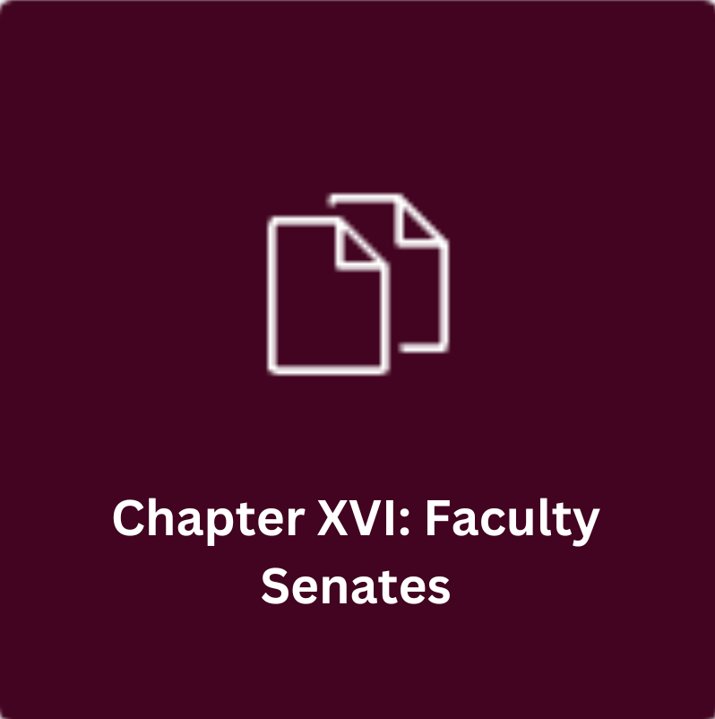 Chapter XVI: Faculty Senates