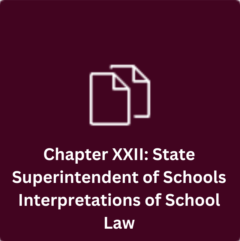 Chapter XXI: District Policies
