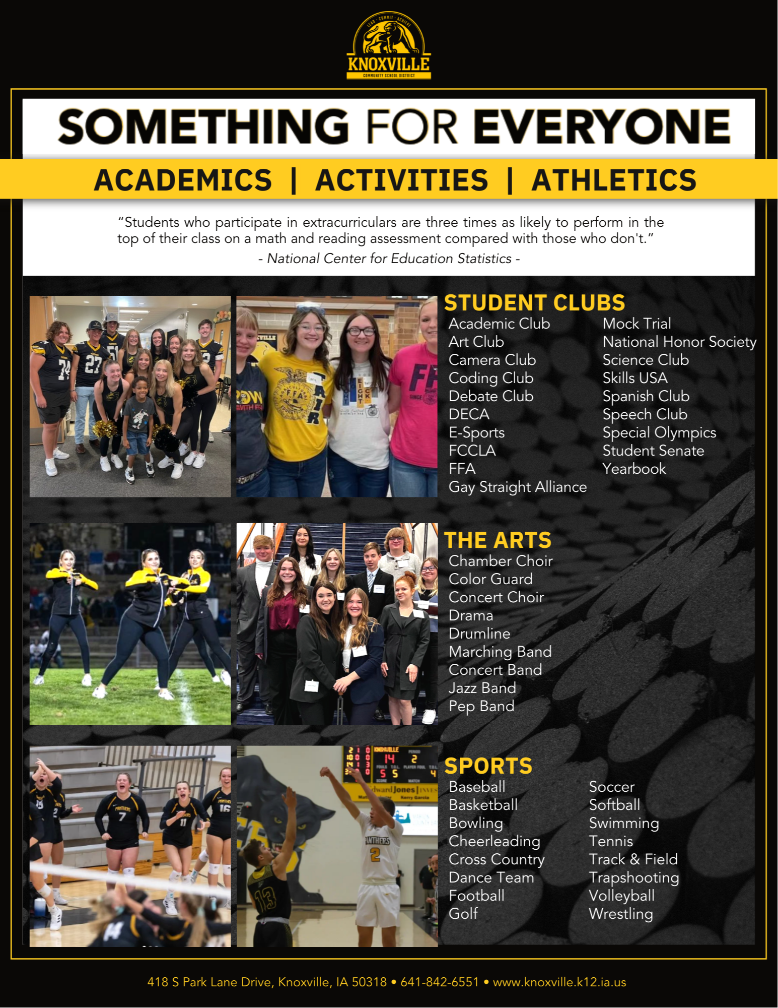 Activities & Athletics poster