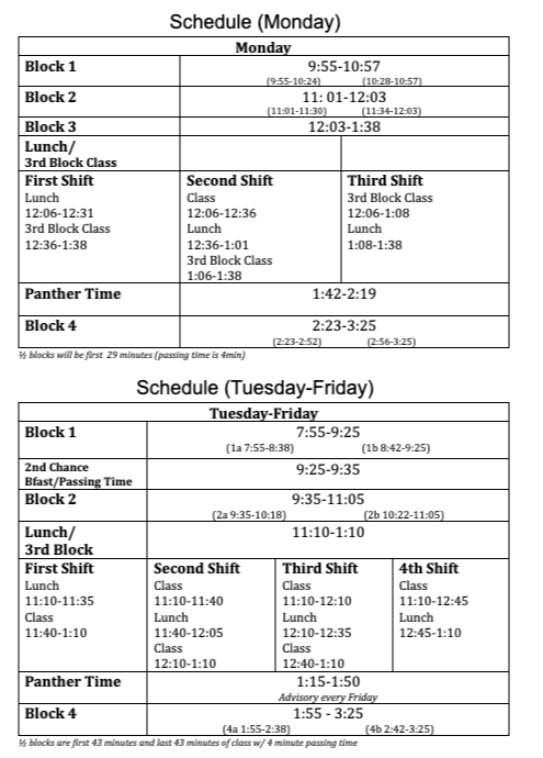 khs daily schedule