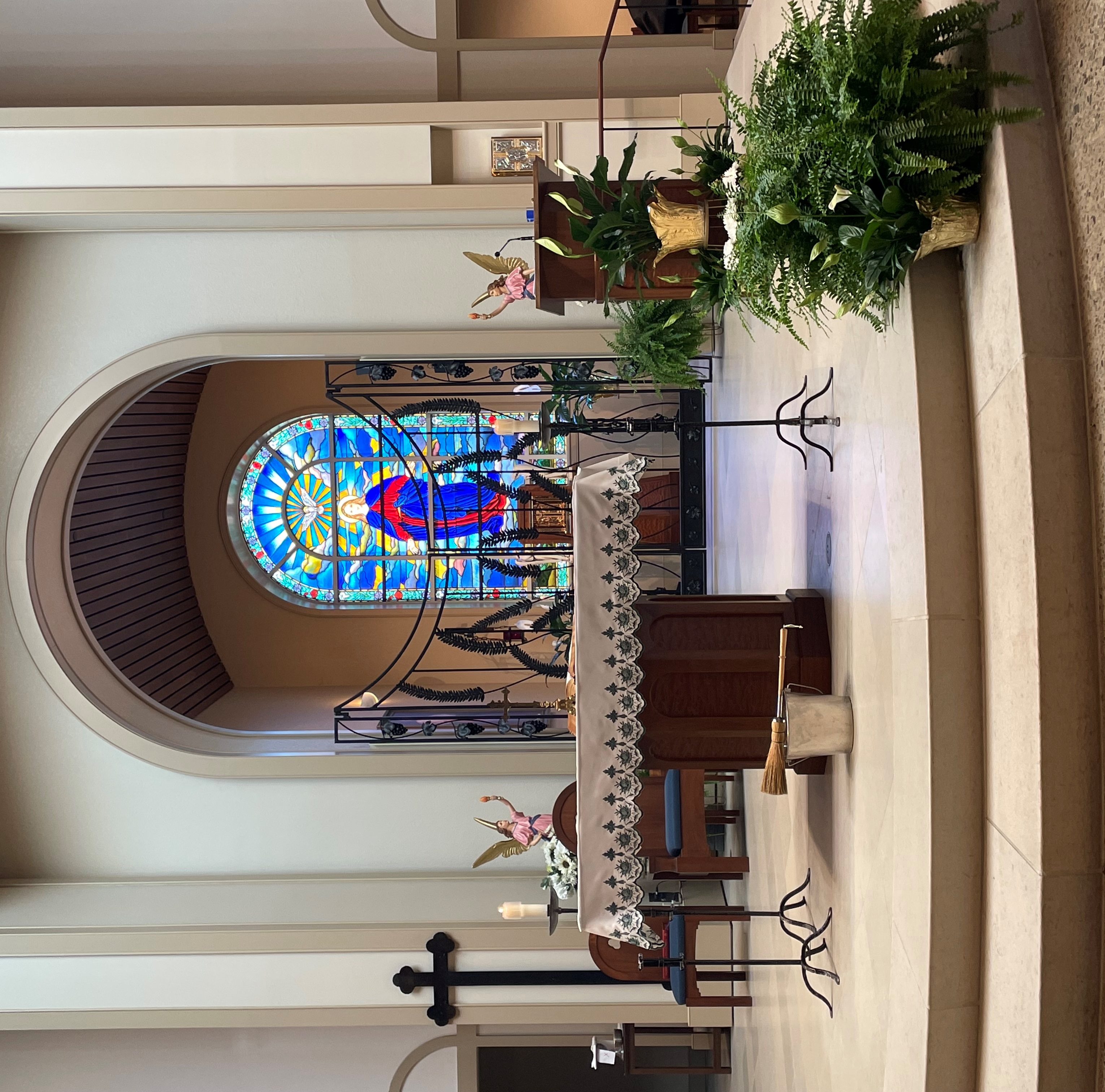 Empty altar in sanctuary 