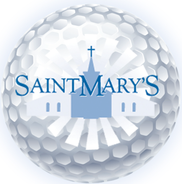 Golf Ball with St. Mary's parish logo on it