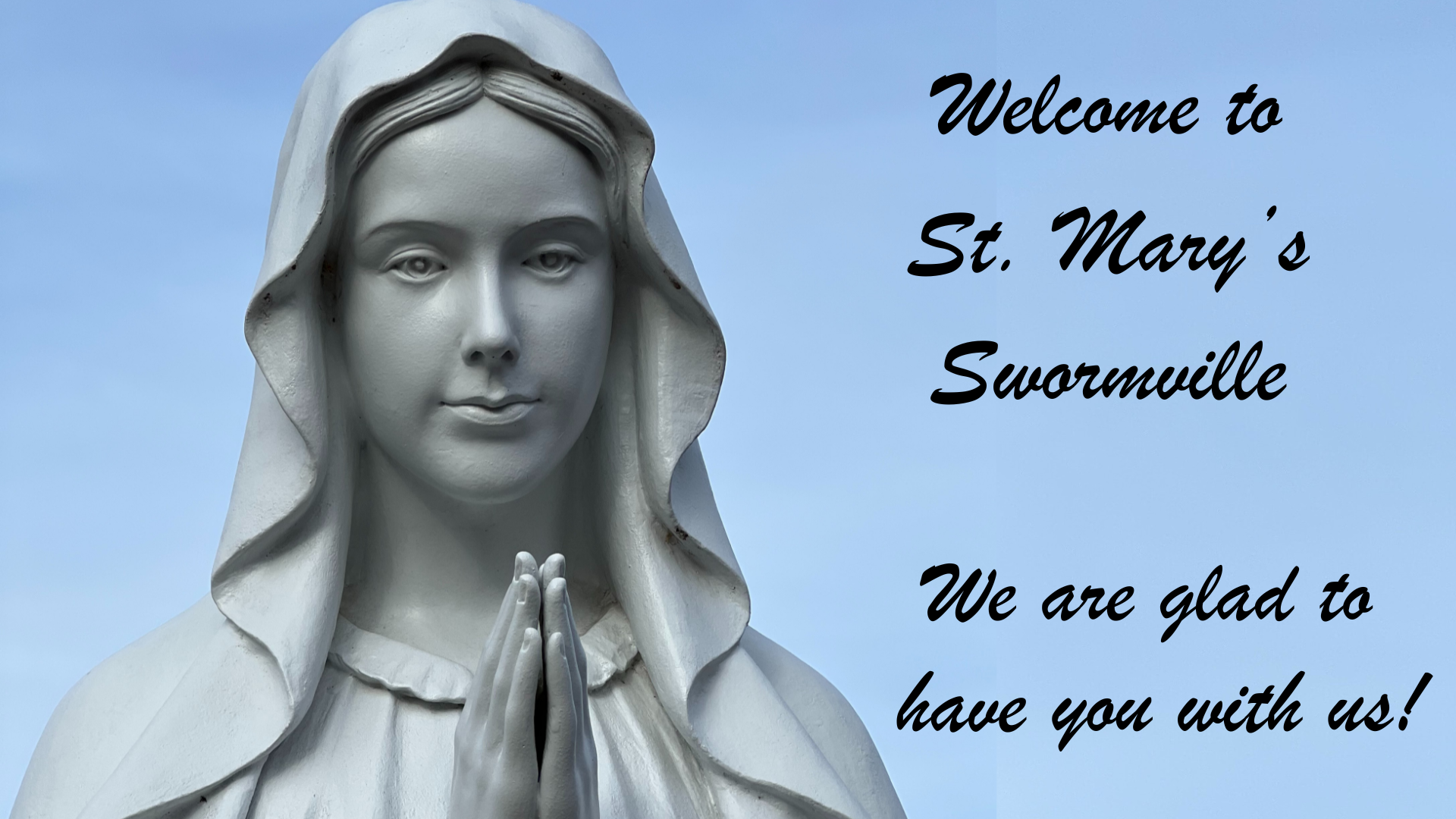 Mary Statue welcoming visitors to St. Mary's Swormville