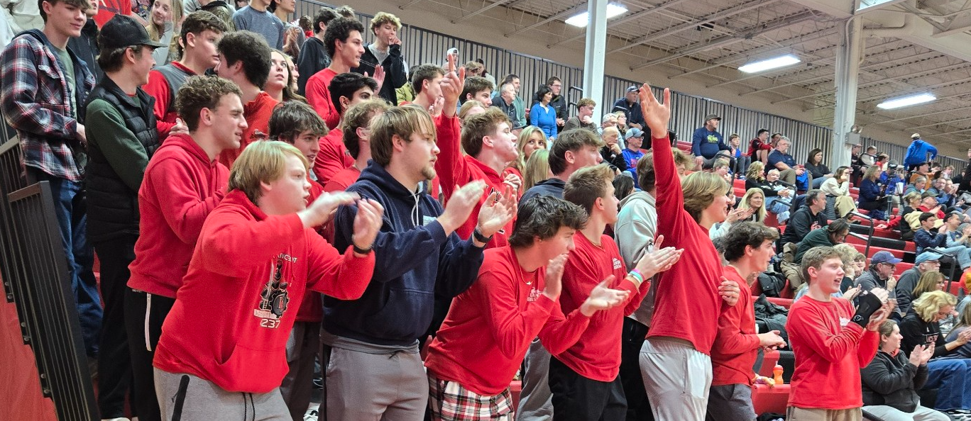 Fans at a basketball game