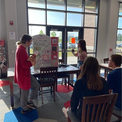 Mrs. Monroe's first and fourth blocks conducted a social science fair on 04-21-2022. Students conducted research about different empires and then presented to their classmates about their research. The students did great!