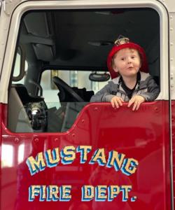 fire truck and kids inside it
