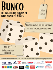 Bunco 1st and 3rd Monday of every month
