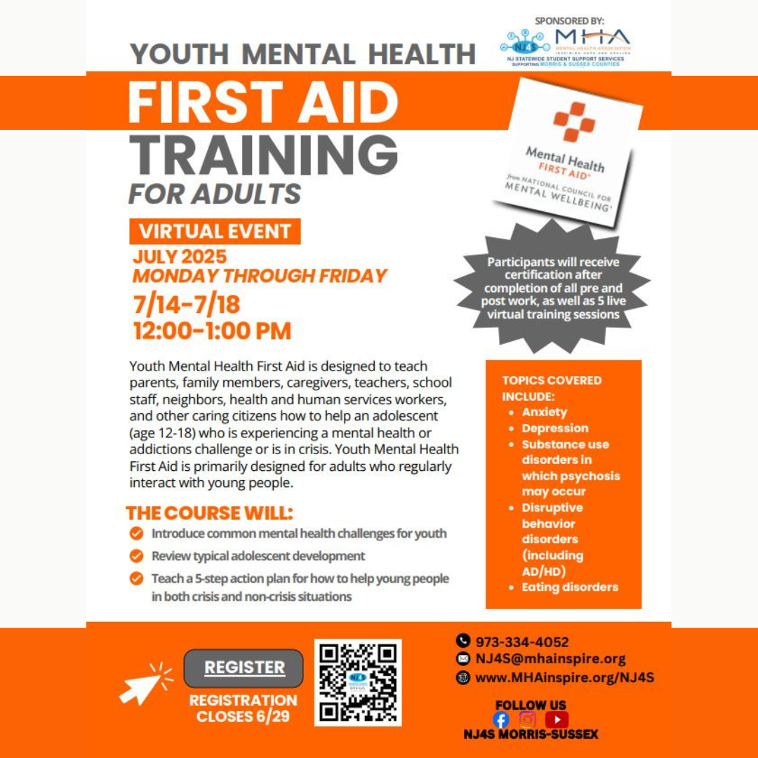 Mental Health Association Morris & Sussex and NJ4S logos