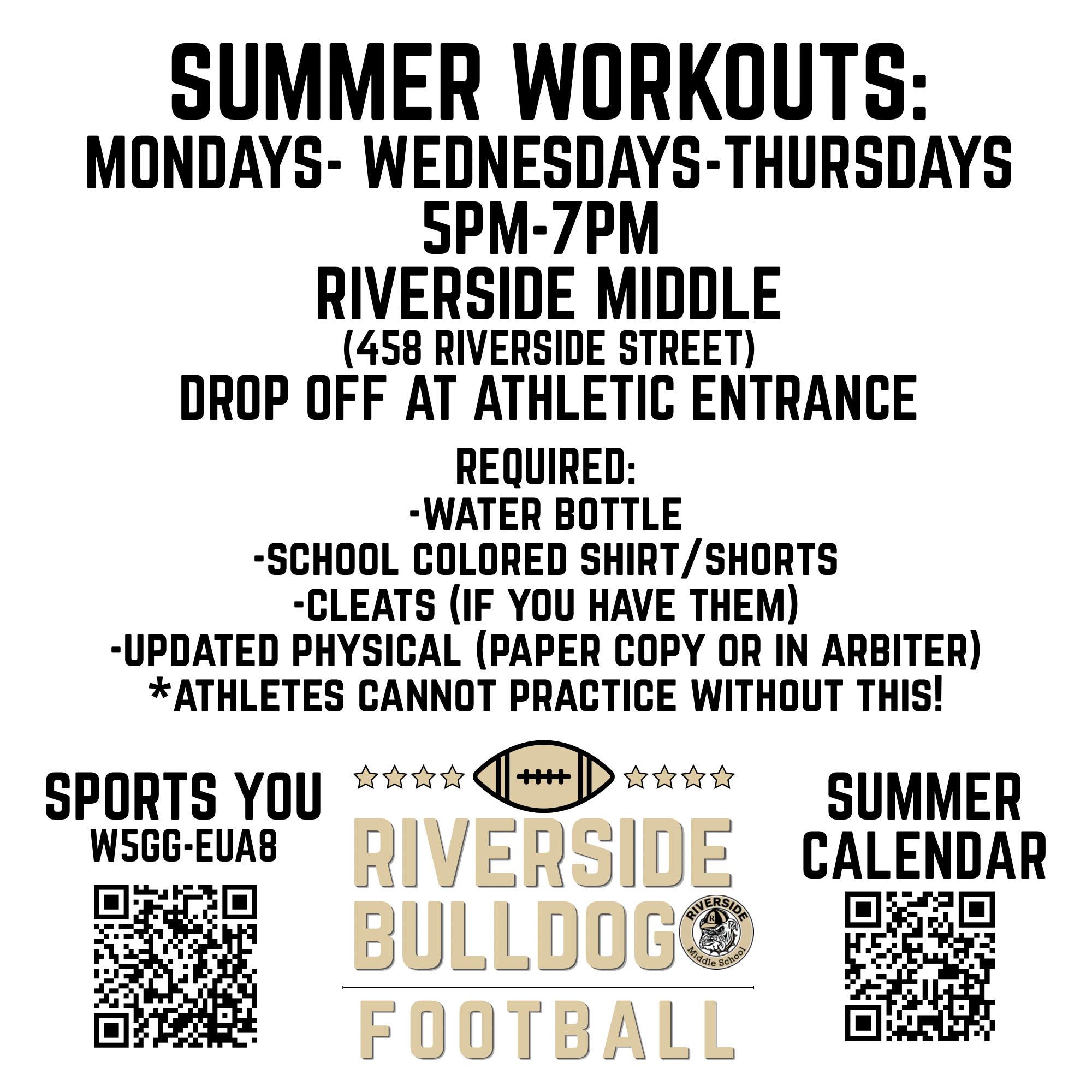 RMS Football Summer Workout Info