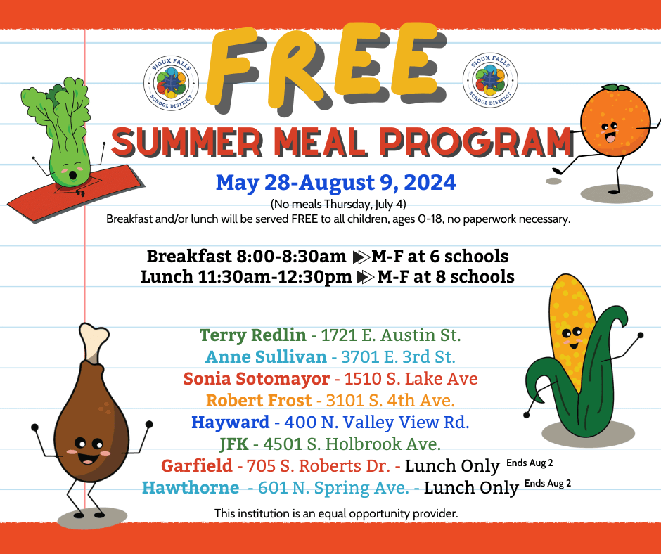 Sioux Falls Summer Feeding Schedule
