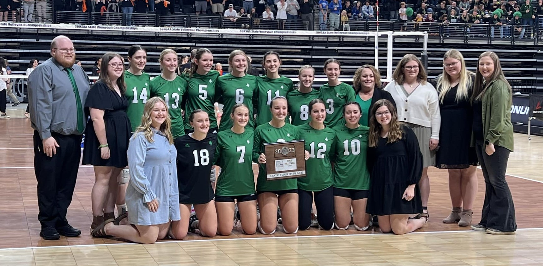 The volleyball team placed 4th at the State Tournament