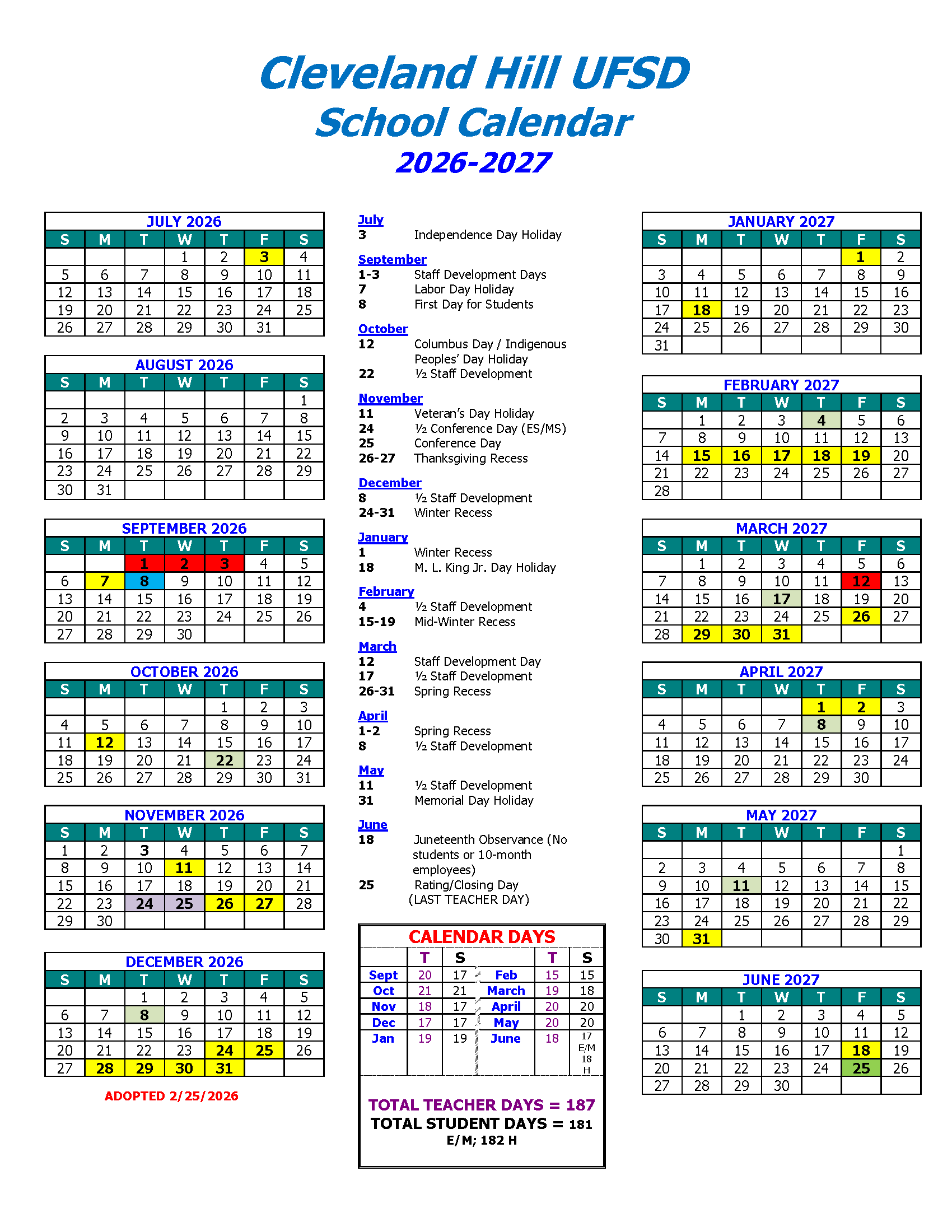 26-27 single page calendar