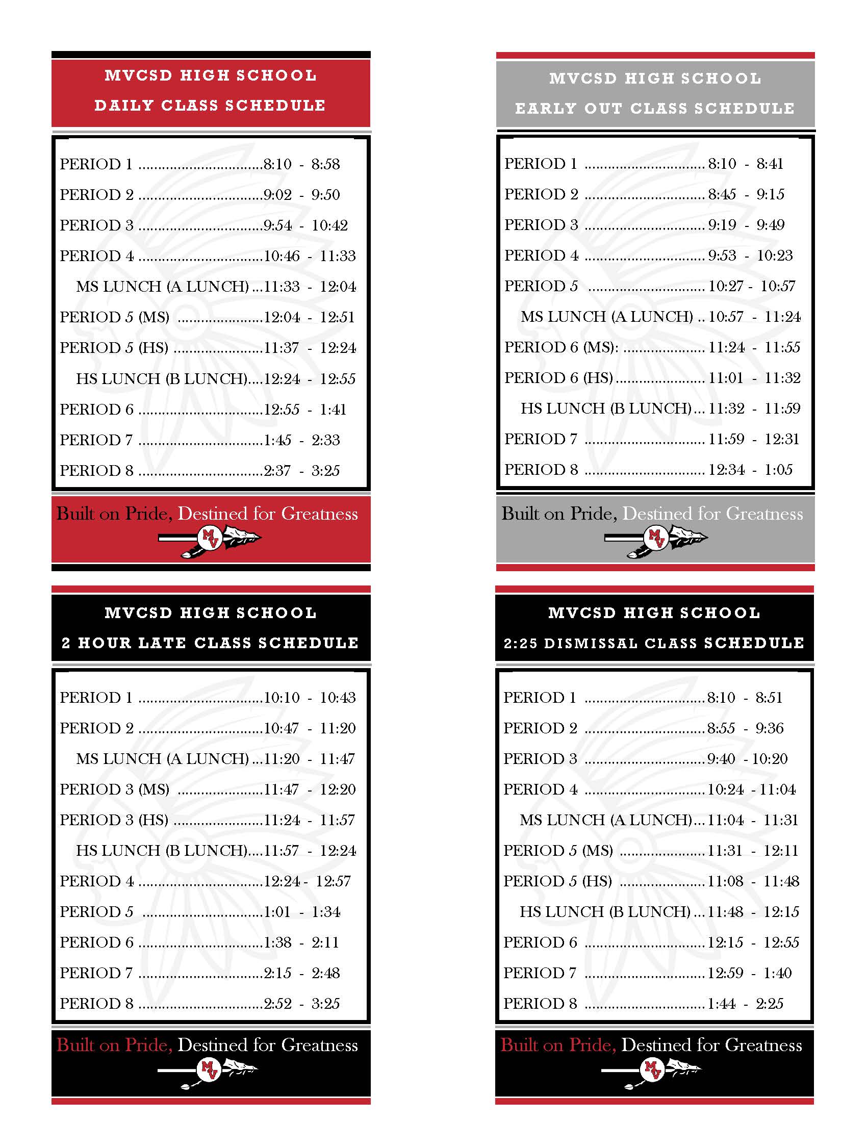 HS Bell Schedule Missouri Valley CSD