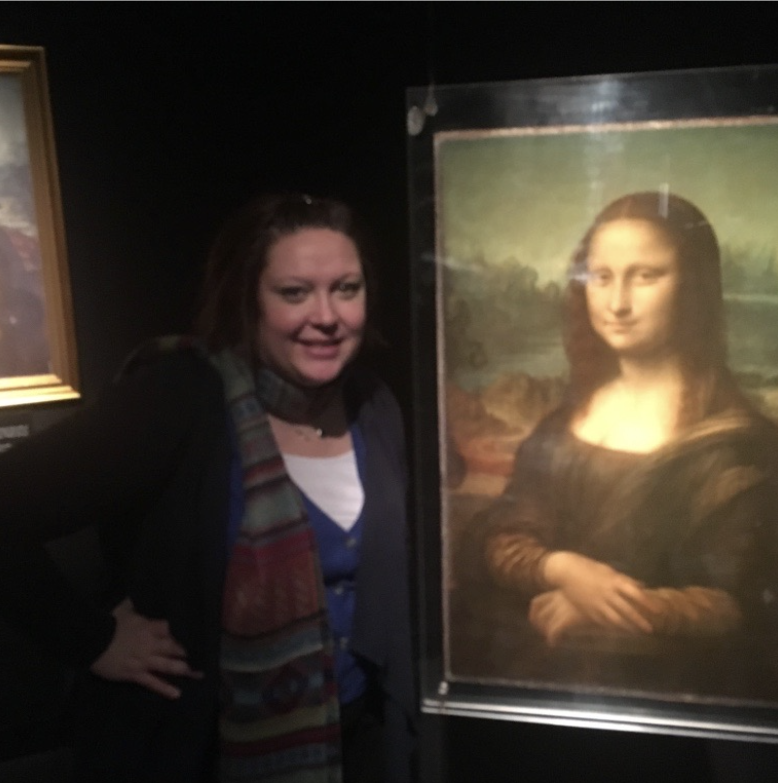 Mrs. Hazelton with the mona lisa