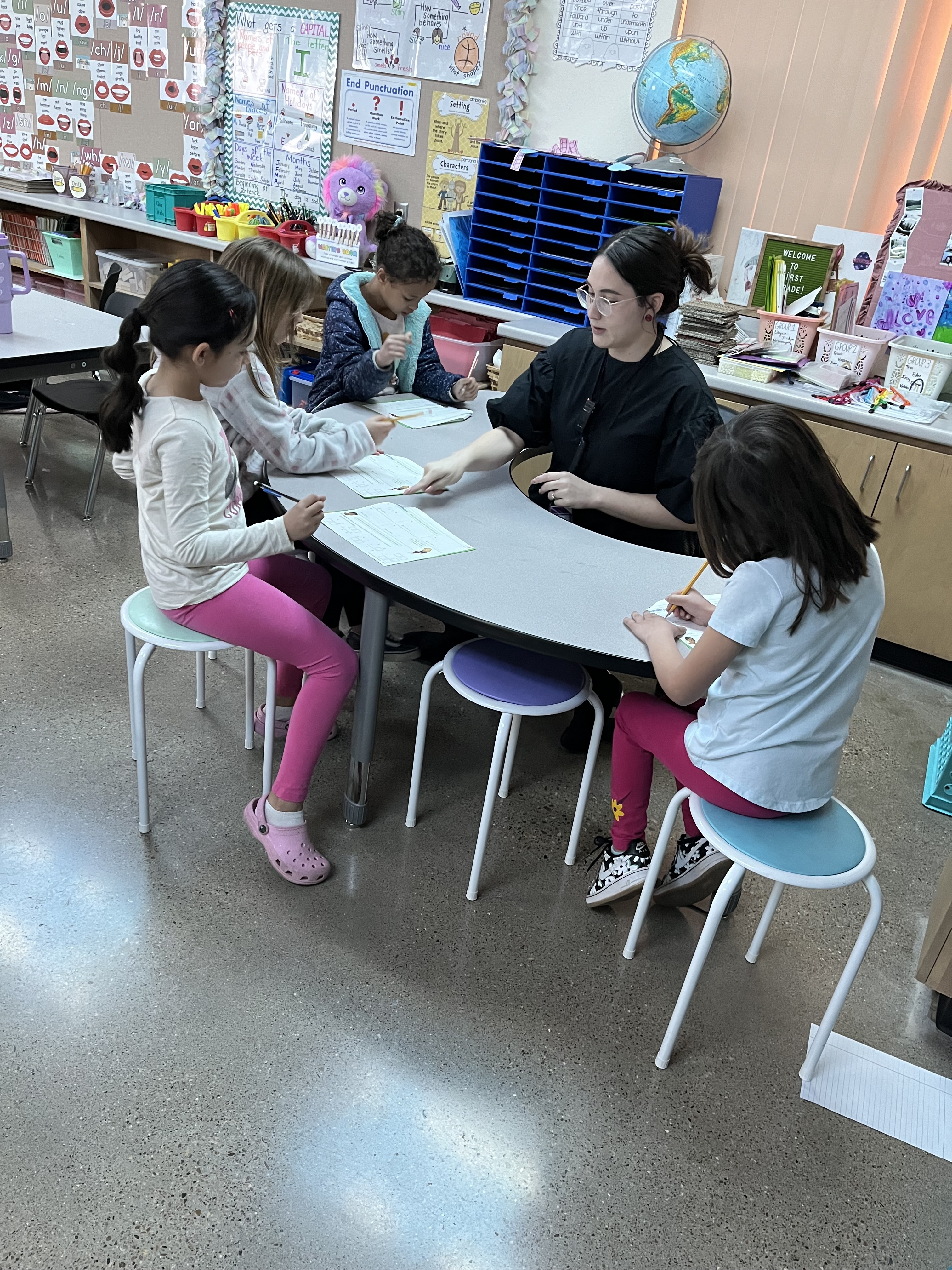 One-on-one with students.