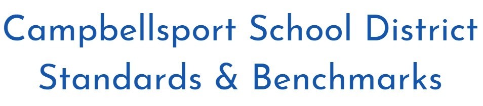 text stating Campbellsport school district standards and benchmarks