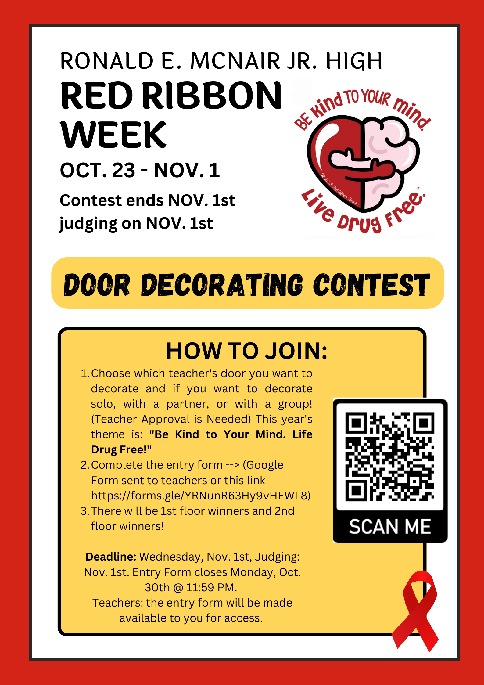 Red Ribbon Week Door Decorating Contest