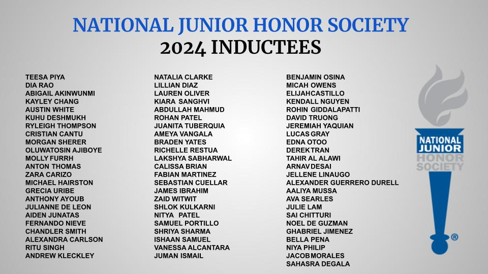 2024 NJHS Inductees