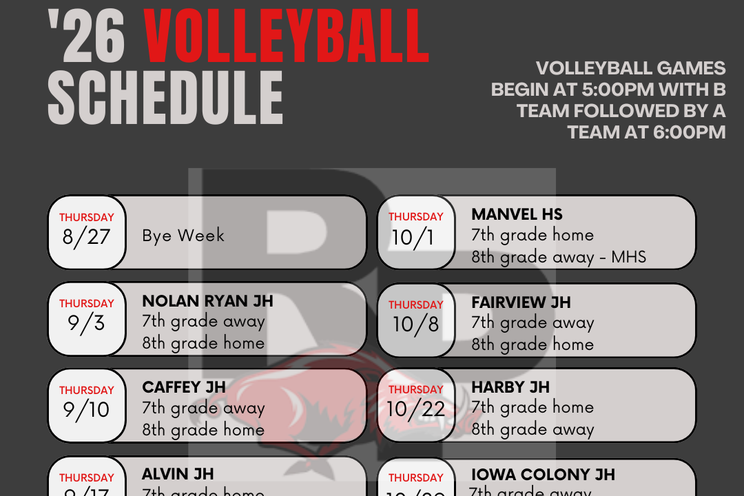 Click to see the RPJH 26' Volleyball Schedule