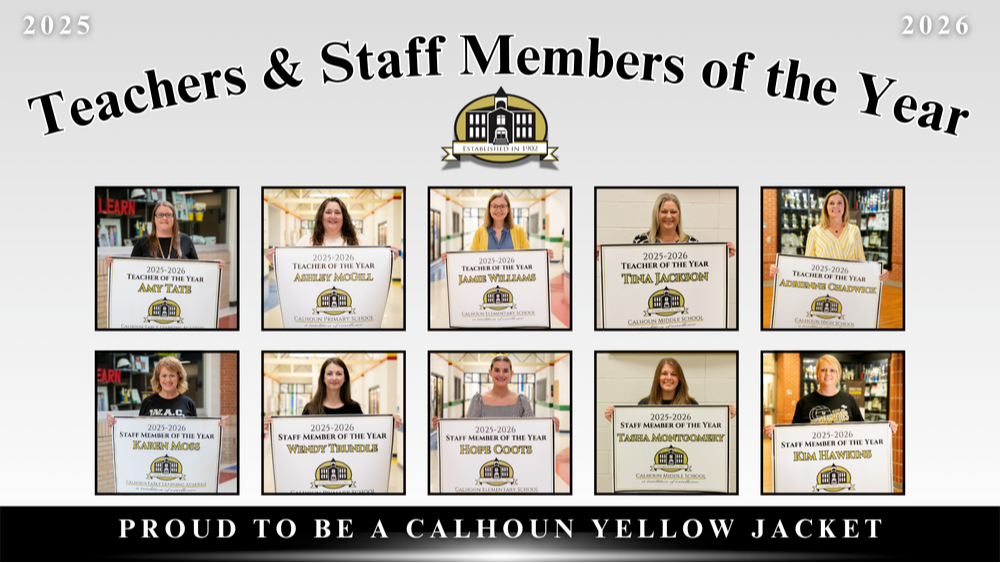 Calhoun City Schools Teachers of the Year 2025-2026
