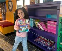 Student at the Literacy Bus 