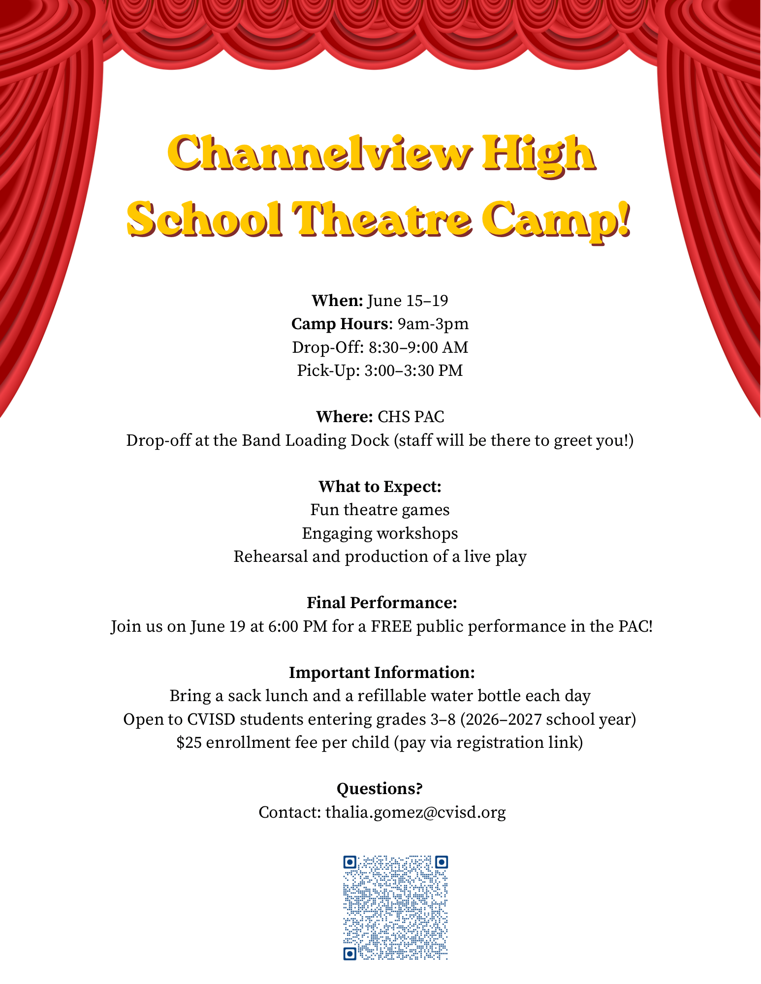 CHS School Theatre Camp