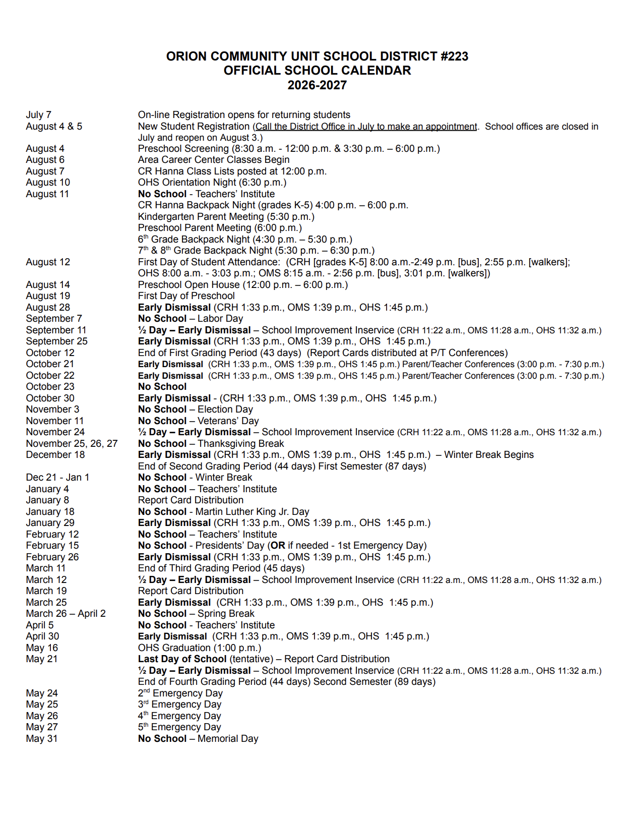Year at a Glance