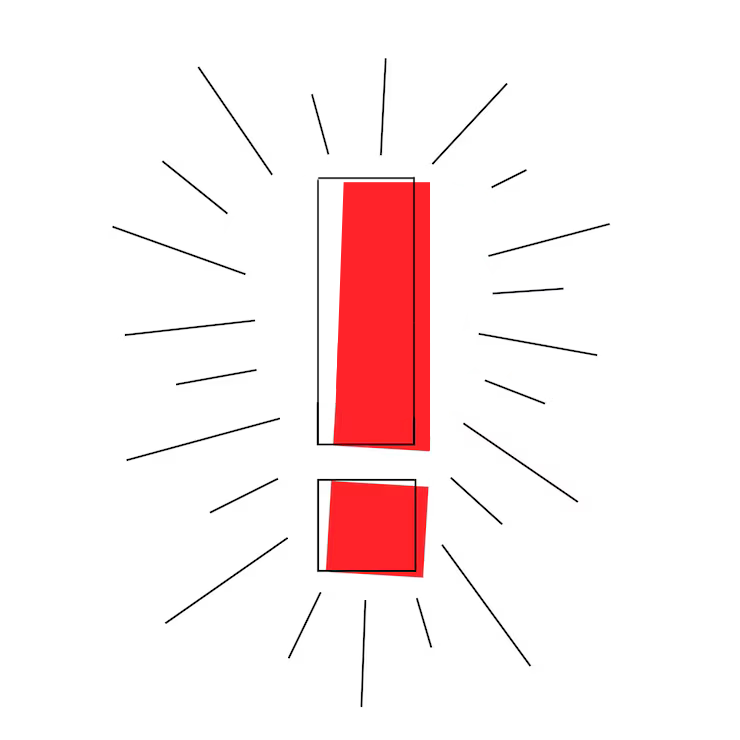 A red exclamation mark