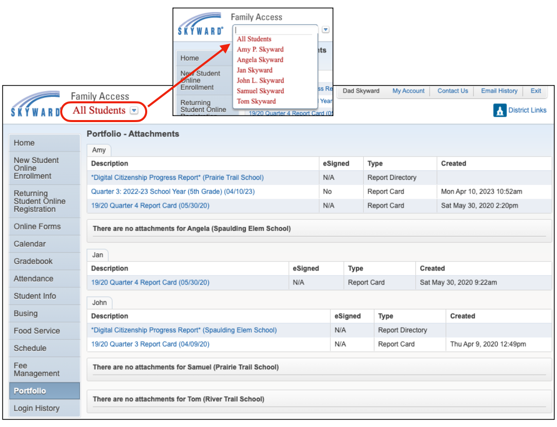 Example of Multiple Students