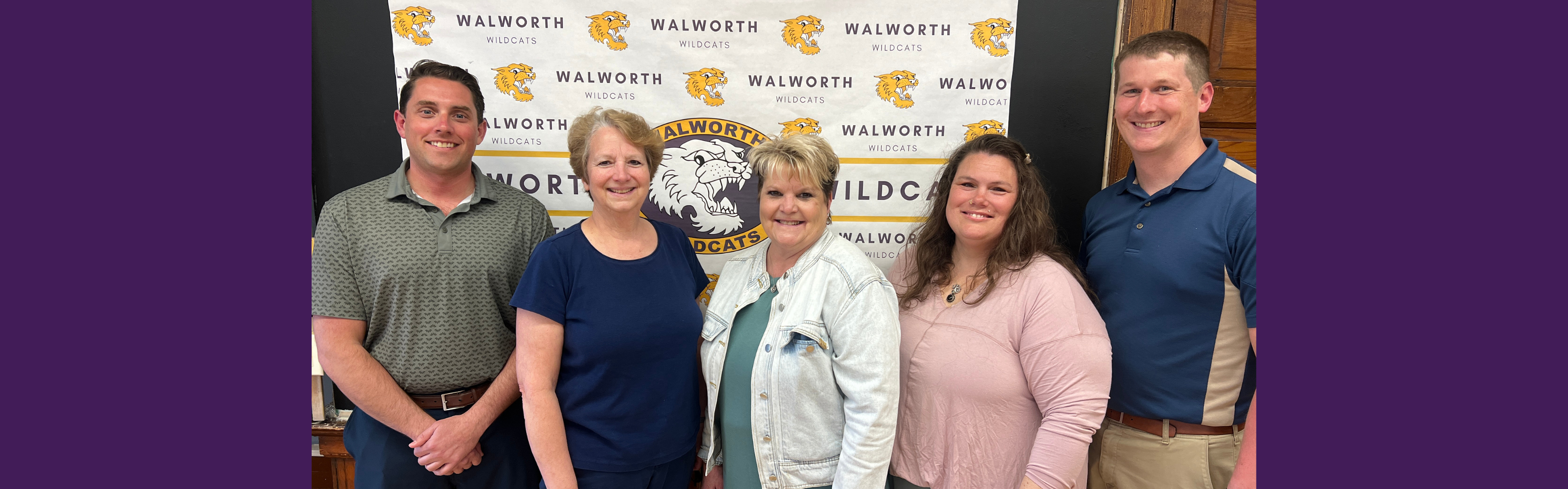 Walworth Jt. School District #1 Board of Education (From Left to Right: Cody Brugger, Mary Heyer, Sue Zillmer, Valerie Gibbs, & Chad Roehl)