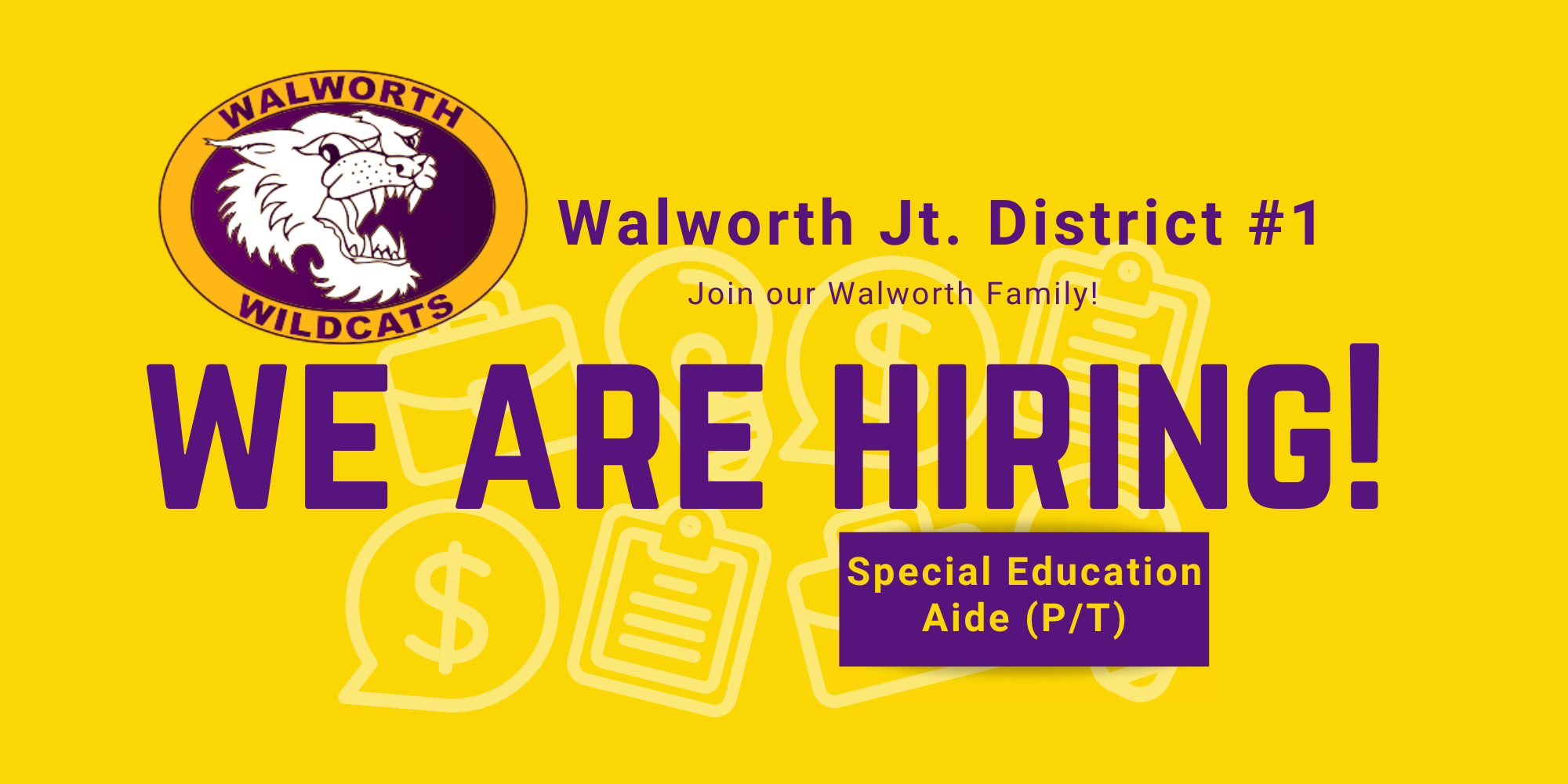 We Are Hiring - Special Education Aide